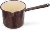 Steelpan Geëmailleerde Bruin BROWN 12 cm, 1,2 l - Sauspan - Kookpan - Kookpot - Soeppan