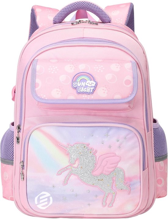Yexignaon Rugzak voor meisjes 17 inch boekentas set met lunchbox en