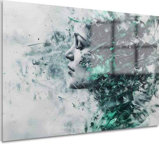 Peinture faciale - Peinture sur verre pour homme - Peinture sur Glas Expressionnisme abstrait - Décoration murale rurale - Peintures plexiglas - Décoration salon verre acrylique 75x50 cm