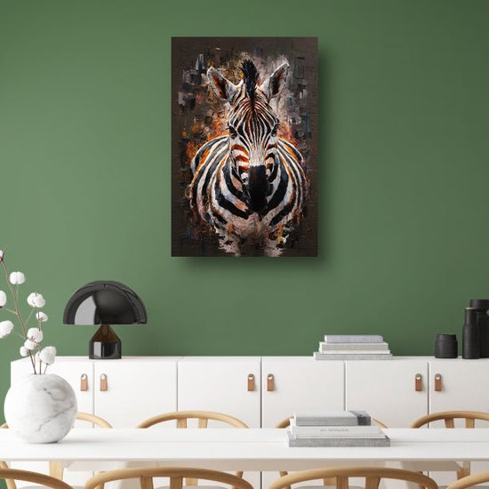 Peintures Zebra sur verre - Décoration murale Animaux - Peinture sur verre Peinture - Peintures classiques - Plexiglas - Accessoires de chambre verre acrylique 80x120 cm