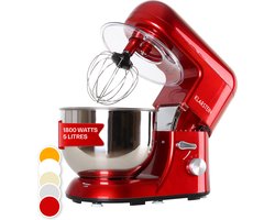 Klarstein keukenmachine, Knetmaschine met 5L kom, 1800W Profi keukenmachine met Knethaken en Schneebesen, Universal keukenmachine met 6 standen, Teigmaschine zum roeren, Kneten en Aufschlagen - Keukenmachine,2L - voor Keuken - Garde - RVS