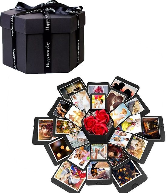 WoniQ Explosion Box - Foto box - Mystery Box - Unieke Geschenkdoos - Explosie...