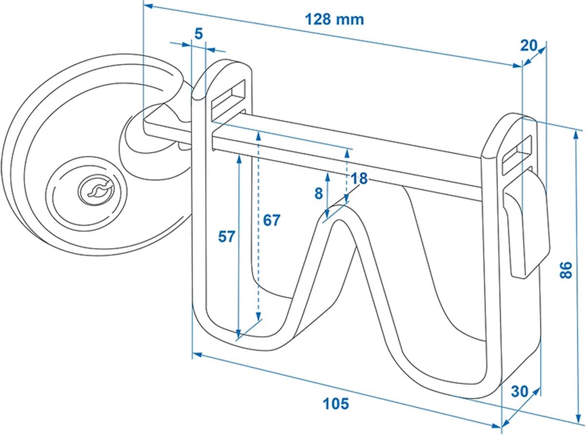 VCTparts® Koppelingsslot Beugelmodel met Discusslot Trekhaakbeveiliging Dissel- Aanhangwagenslot