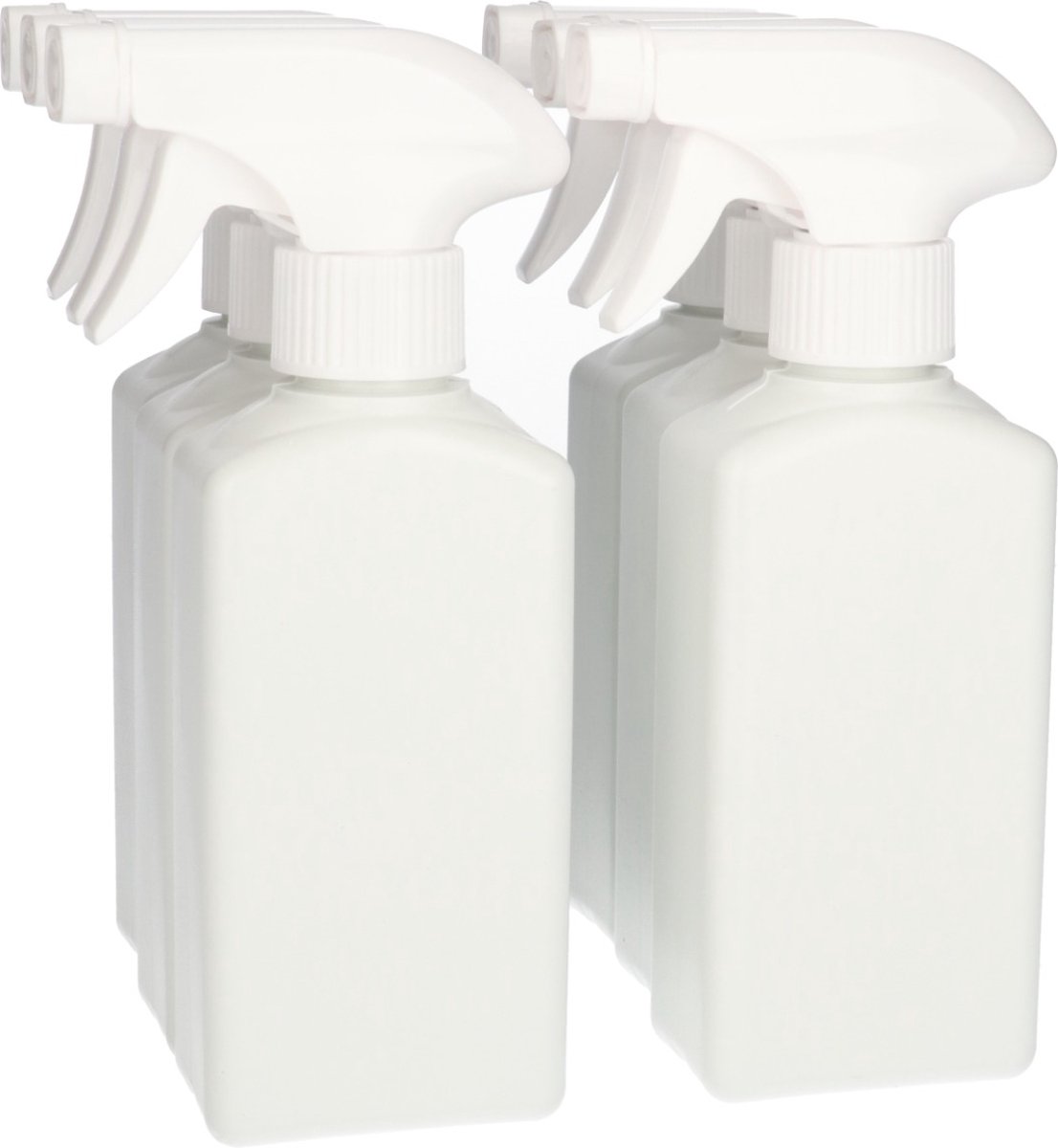 6 x Plastic Fles 250 ml Triggerpomp wit - Gerecycled HDPE Kunststof- Gerecycled HDPE Kunststof - Onbreekbaar - ca. 70% minder Co2 uitstoot door gerecycled materiaal - 6 stuks