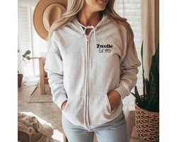Vest Unisex-met plaatsnaam en geboortejaar-Vest Zwolle-Lichtgrijs-Maat S