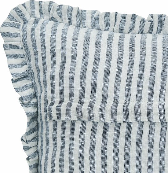 LOBERON Housse de coussin lot de 2 Brenda bleu/blanc