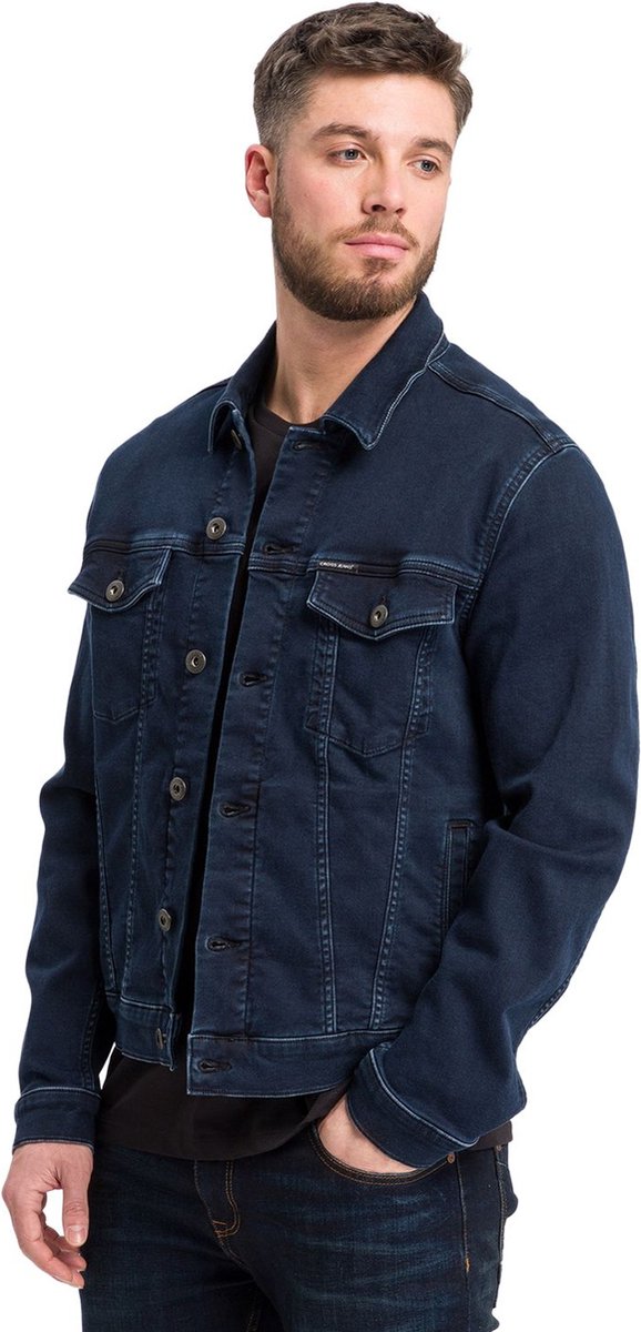 Cross Jeans Heren Jas DENIM JACKET regular fit Blauw L Volwassenen