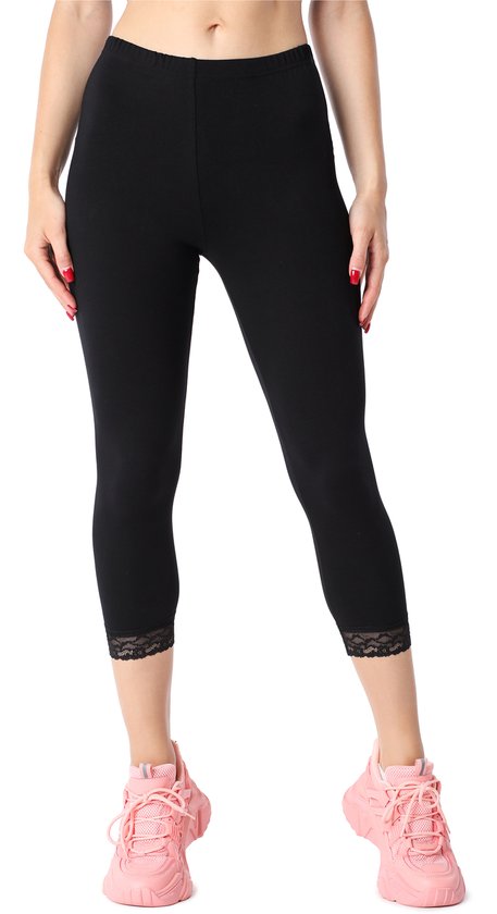 Legging Court Femme Bellivalini Viscose Dentelle - Confort Sport Et Daily Wear