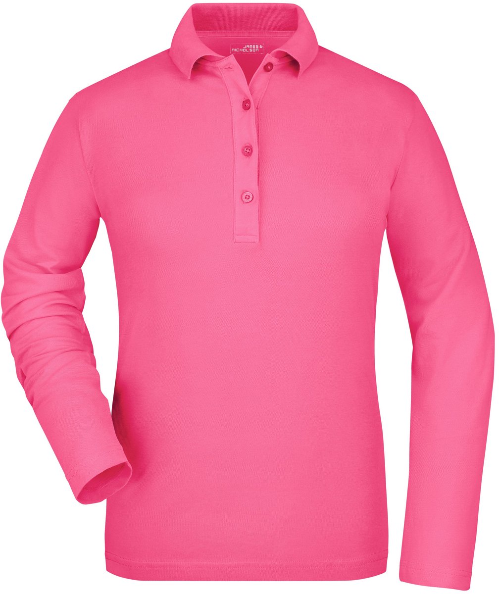 Roze stretch poloshirt voor dames XL