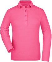 Roze stretch poloshirt voor dames XL
