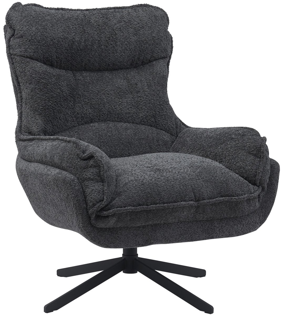 StarFurn Fauteuil Vera - Donkergrijs Stof - Draaibaar - 82x95x96,5cm