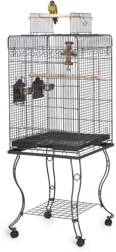 Keddoc Vogelkooi Conure - Vogelverblijven - 51x51x155 cm Antraciet - Vogelkooi - Pets Place