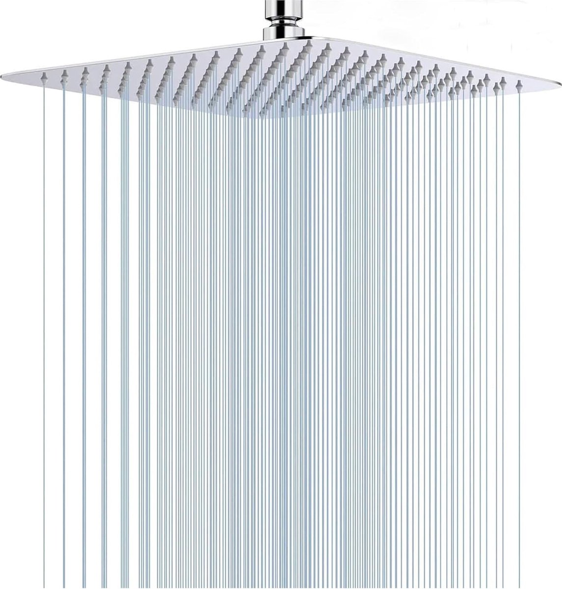 Riokem ® Regendouchekop, 12 inch roestvrijstalen regendouche, antikalksproeiers, douchekop, zelfreinigende regendouchekop, vierkant, 30 x 30 cm (zilver)