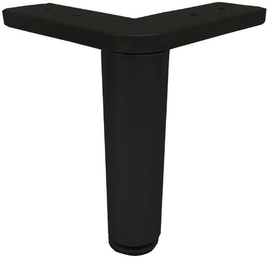 Stalen meubelpoot zwart rond ø 3 cm en hoogte 12 cm (M8) kopen