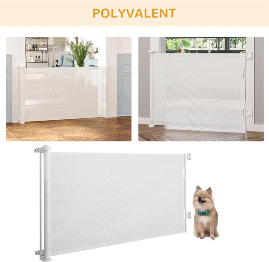 PawHut Veiligheidshek voor honden, intrekbaar, bediening met één