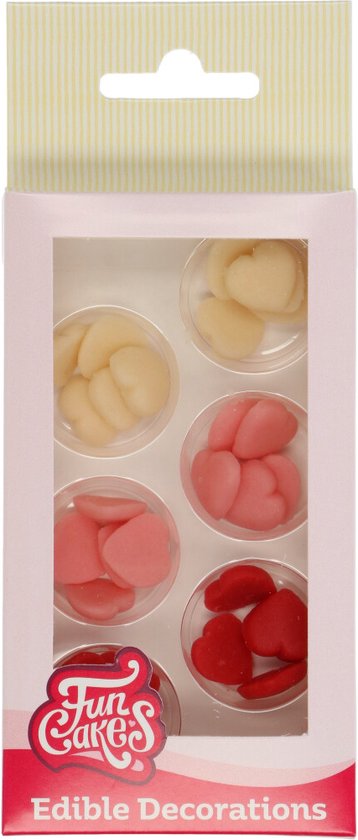 FunCakes Marsepeinen Taartdecoraties - Hartjes - 30 Stuks - Taarttopper