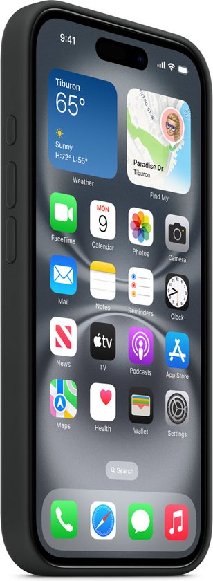 Apple Case Convient pour iPhone 16 Case Siliconen - Apple Silicone Backcover MagSafe - noir
