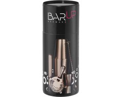 BarUp Complete barkit – koper – inclusief shaker, jigger, strainer en muddler – in elegante buis