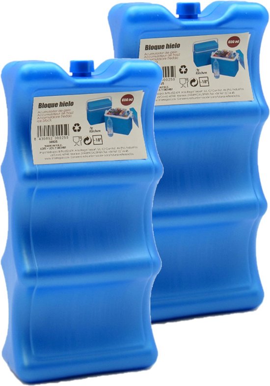 Set van 3x stuks koelelementen voor blikjes 10 x 5,5 x 21 cm blauw - Koelblokken/koelelementen voor koeltas/koelbox van Benson — afbeelding 2