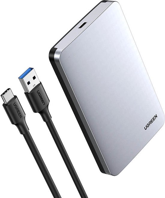 2,5 inch SATA HDD/SSD behuizing USB 3.1 Gen 2 USB-C, aluminium ABS, UASP ondersteuning, max 6TB