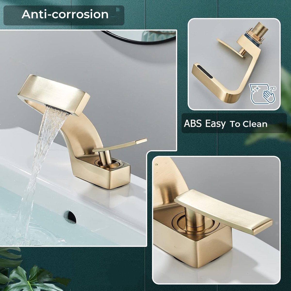 Waschbecken spezielles Design Luxus heiß kalt Messing Wasserfall Wasserhähne Was