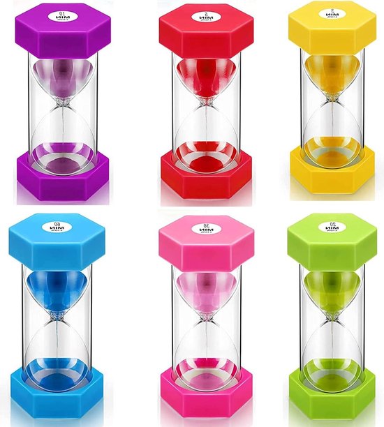 REQAG 2 Stuks Zandloper-Timer, 3 Minuten Tandenpoetsen Voor Kinderen, Met Zuignap, Decoratie, Handgemaakte Zandloper