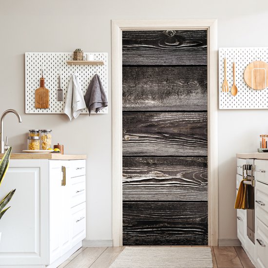 Sticker de porte Rétro - Planches - Bois - Robuste - 90x215 cm - Poster de porte