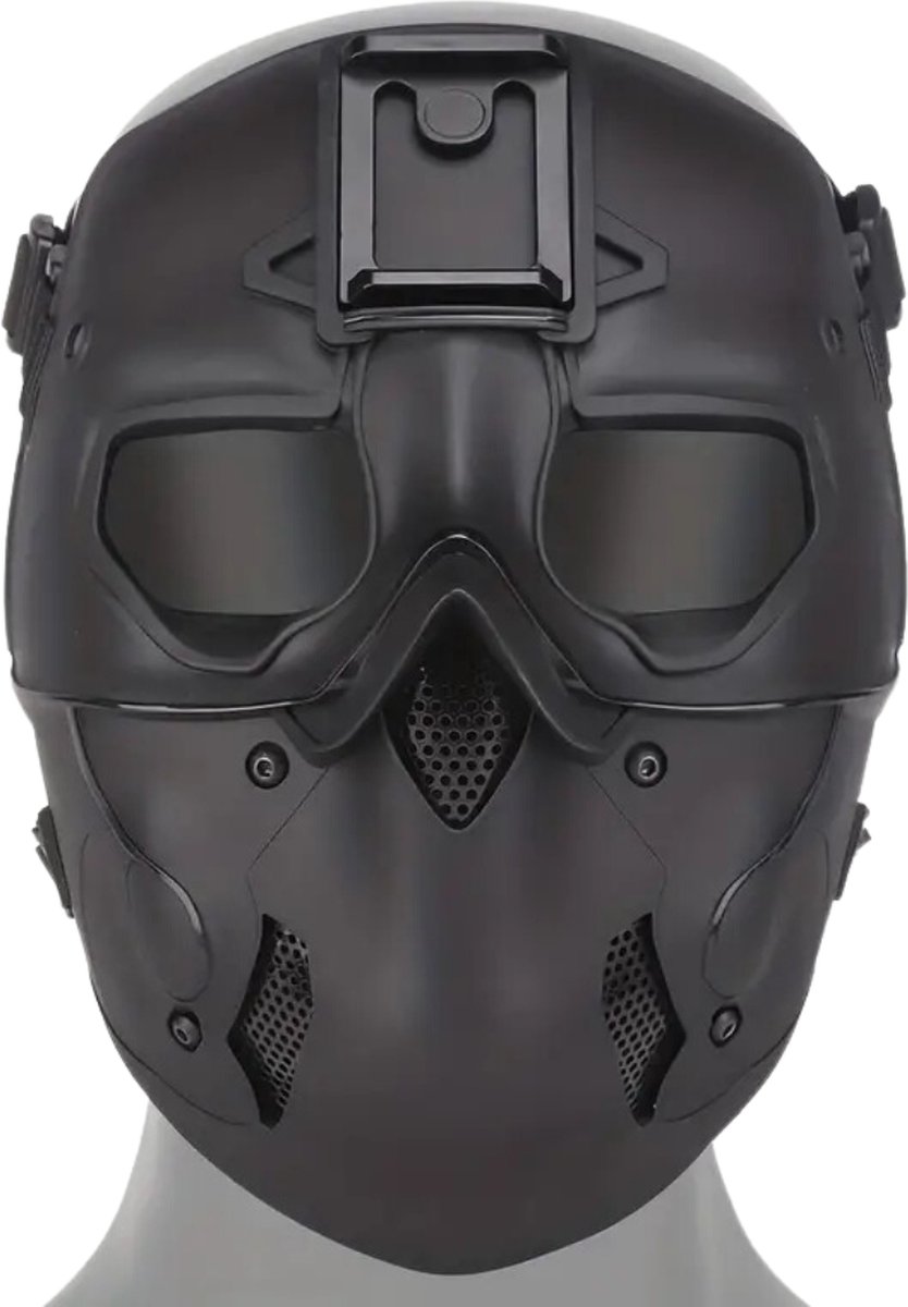 Bovista Airsoft Masker Paintball Mask Tactical Helmet Helm – Gezicht Zwart