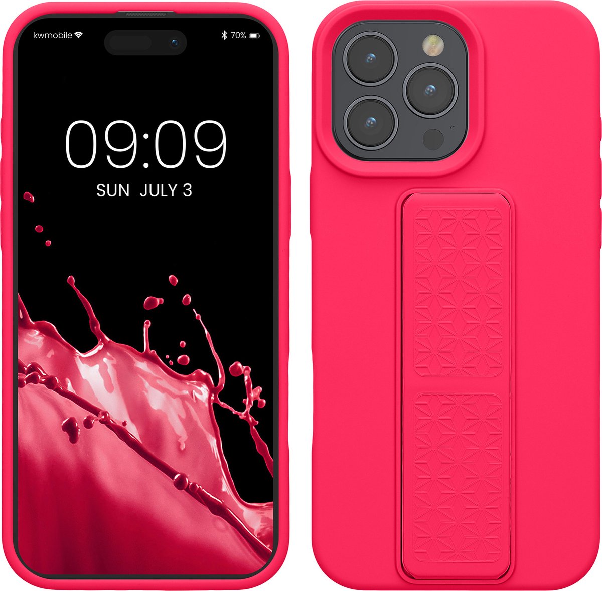 kwmobile back cover voor smartphone - geschikt voor Apple iPhone 16 Pro Max - 1x beschermhoesje van kunststof - In neon roze