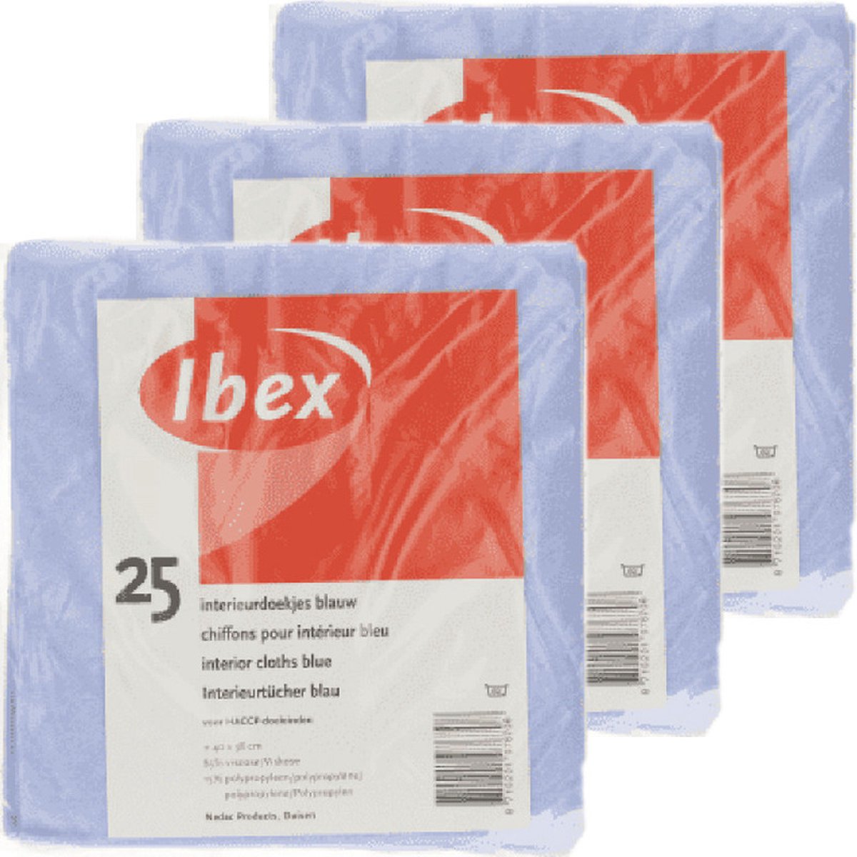 Goedkoopste Ibex Dweiltjes - 75x - viscose schoonmaakdoeken - 38 x 40 cm - blauw - huishouddoekjes