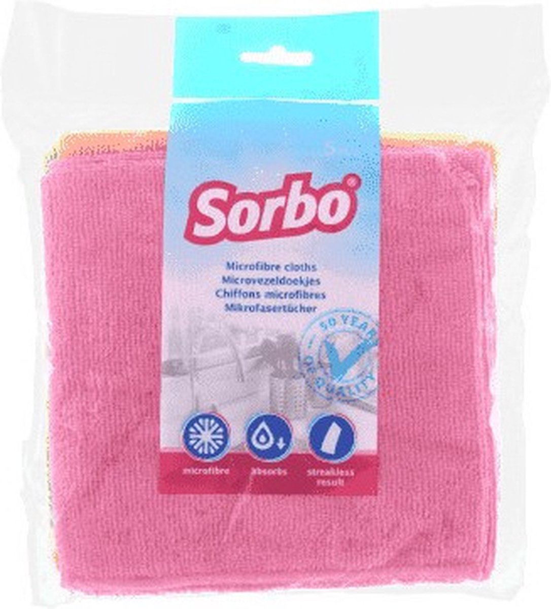 Goedkoopste 25x Microvezel huishoud/schoonmaakdoek gekleurd 35 x 35 cm - Sorbo vaatdoekjes - Wonderdoeken - Microvezeldoekjes