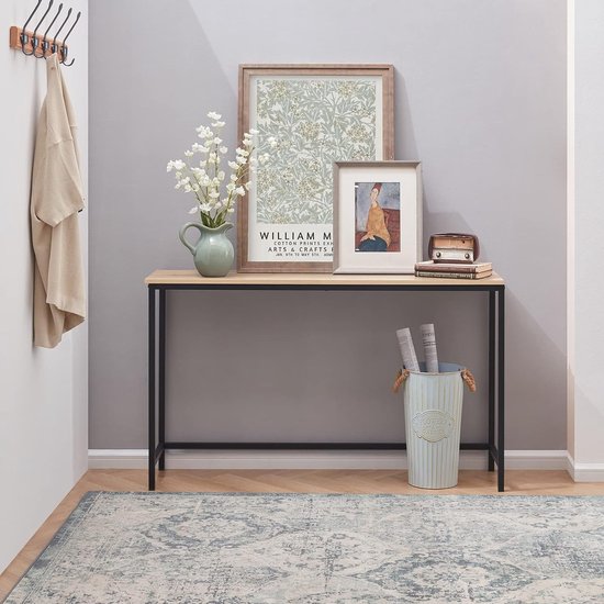 GIANTEX Smalle consoletafel, haltafel met lade en 2 planken GIANTEX Smalle consoletafel, haltafel met lade en 2 planken