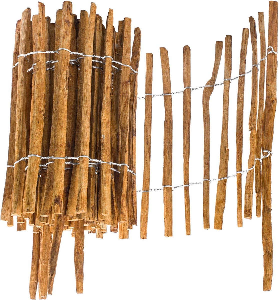 BOGATECO Hazelnoot Rolhekwerk 50 x 500 cm - Lattenafstand 4-5 cm - Geïmpregneerd - Duurzame Tuinafscheiding & Rolhek - Bruin