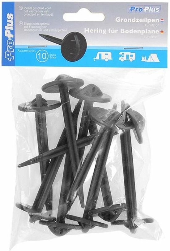 ProPlus Grondzeilpen - 20x stuks - kunststof - voor grondzeilen/tenttapijten/tentharing van ProPlus — afbeelding 2
