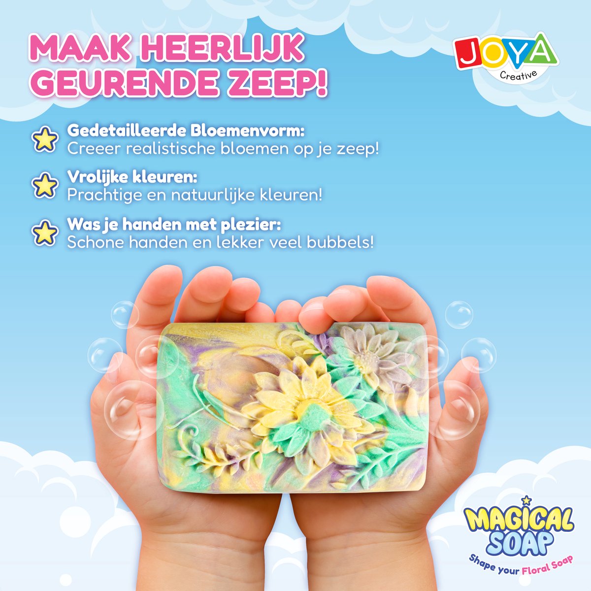 Zeep Maken Kinderen - Knutselset - Zeep Maken Inclusief 8 Kleuren Zeepklei, 2 Zeepvormen - Speelgoed Meisjes 5 jaar - Joya Creative — afbeelding 5
