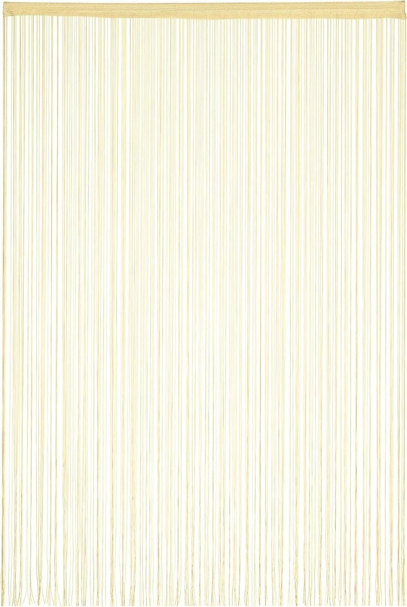 Vliegengordijn 145x245 cm tunnelband in te korten - deuren venster draadjesgordijn - wasbaar - beige