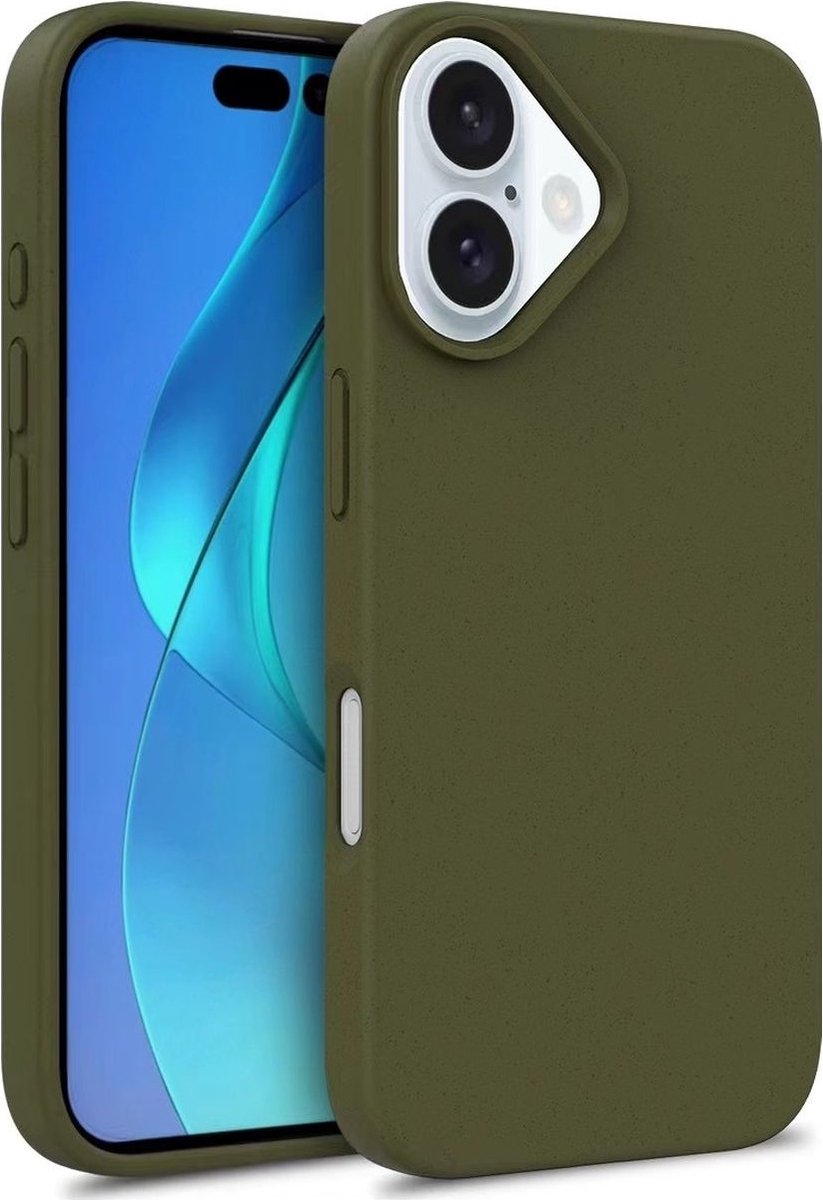 Mobigear Hoesje geschikt voor Apple iPhone 16 Plus Telefoonhoesje Eco Friendly | Mobigear Bio Backcover | iPhone 16 Plus Case | Back Cover - Groen