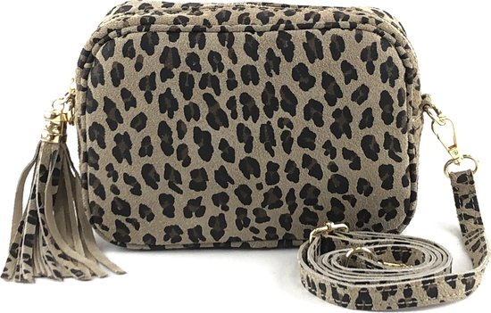 Tas Esdoorn suede luipaard print main image 1