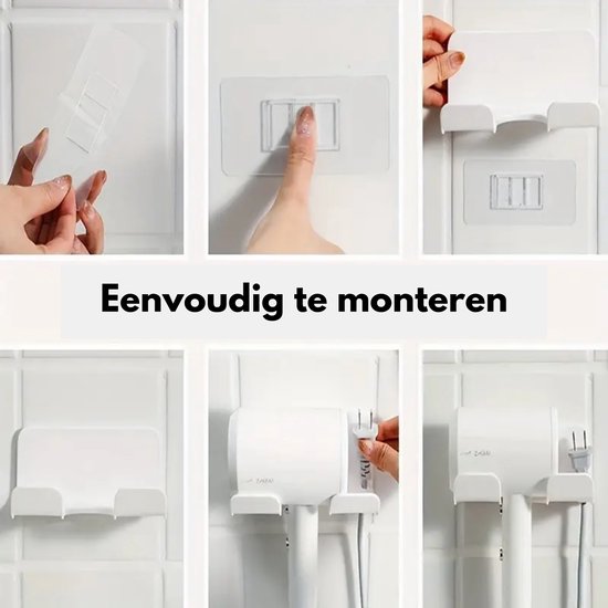 MidingChai Föhn houder compatibel met Dyson, föhnhouder zonder boren, compatibel met Dyson, standaard houder met kabelmanagement, badkamerorganizer