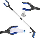 Igoods Bras de préhension – Pince à déchets à tête rotative – Helping Hand pliable – Aide à la préhension en aluminium – Bâton de préhension pour déchets et litières – Blauw