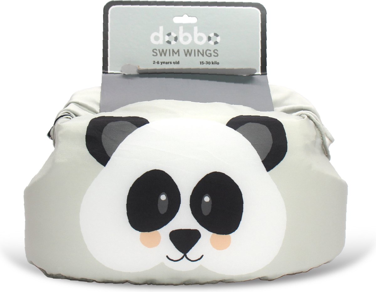 DOBBO Peter de Panda - Puddle Jumper - Zwembandjes - Zwemvest - Zwemvleugels - voor Kind van 2 tot 6 jaar - Grijs — afbeelding 3
