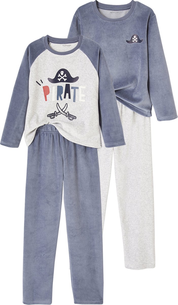 Vertbaudet Set van 2 fluwelen pyjama's met piratenthema jongens