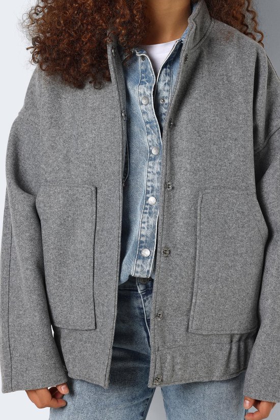 Noisy May NMHALSTON L/S BOMBER JACKET WVN NOOS Dames Bomberjack - grijs - L