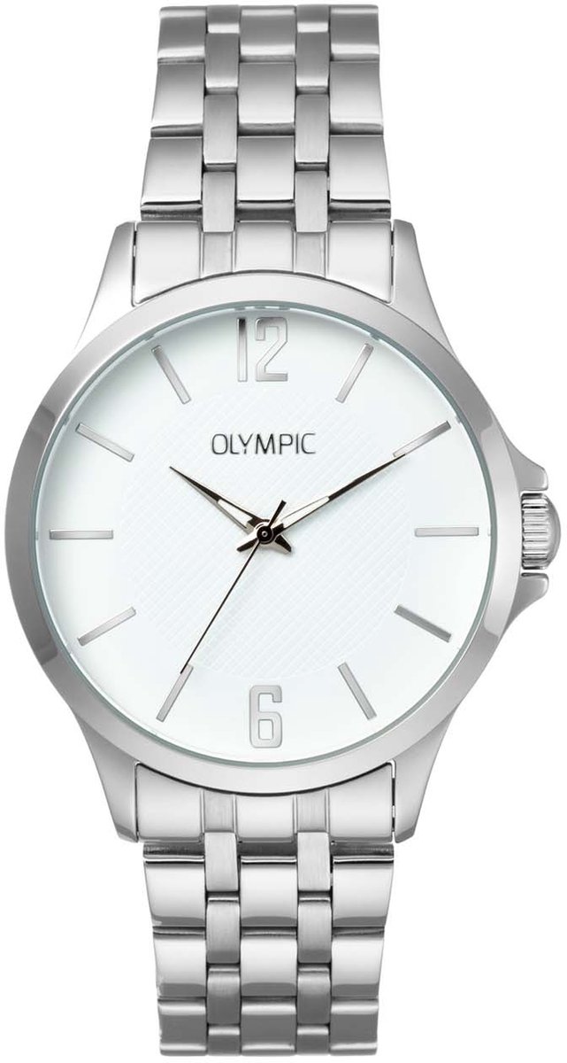 Olympic OL72HSS402 Danny Heren Horloge - Mineraalglas - Staal - Zilverkleurig - 40 mm breed - Quartz - Vouw-Vlindersluiting - 5 ATM (douchen)