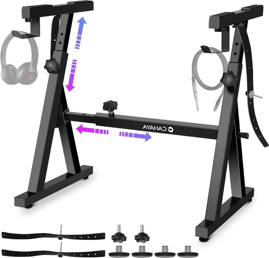 Foto: Verstelbare keyboardstandaard draagvermogen 113 kg 4 cm dik z dubbele balk in hoogte verstelbaar instelbare lengte voor 61 76 88 toetsen digitale piano