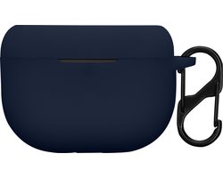 kwmobile cover voor oordopjes case - geschikt voor Jabra Elite 8 Active - Trendy beschermhoes draadloze oordopjes in donkerblauw