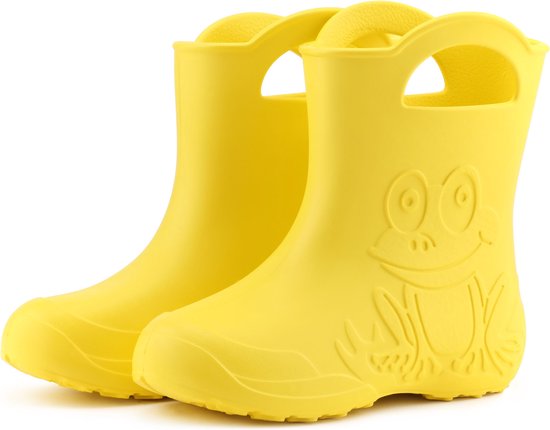 Ladeheid LA-CA-Frog Kinder Regenlaarzen - Rubber - Licht - EVA - Geel - 22/23