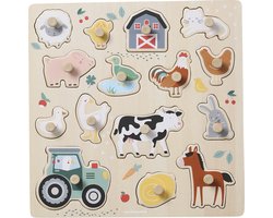 Vertbaudet Puzzel Lovely Farm - met knoppen - 30x30cm - FSC®-hout
