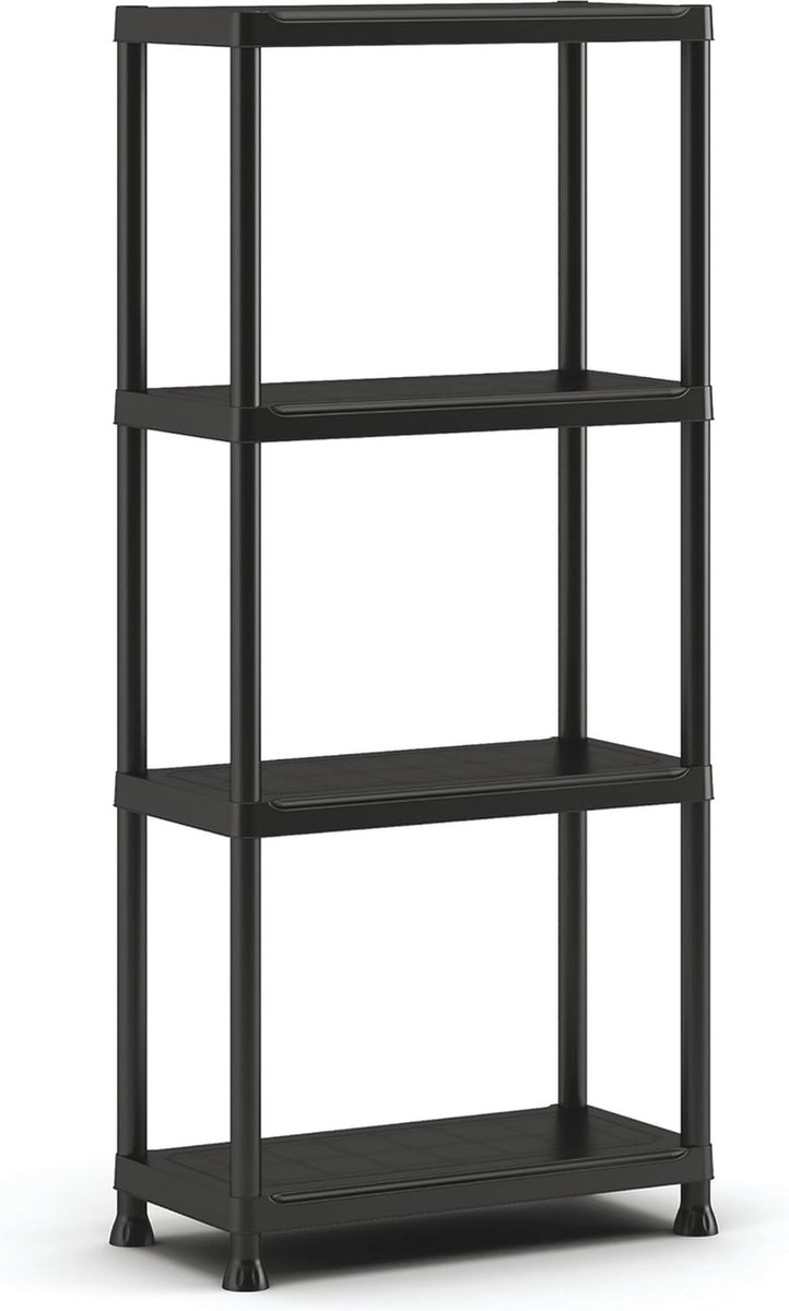 60-4 Kunststof rek zwart 60 x 30 x 135 cm - Extra opbergruimte Opbergrek