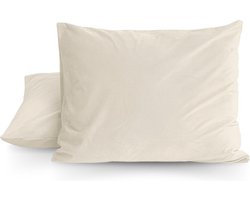 Droomtextiel Kussenslopen Flanel Ivoor - 60 x 70 cm - 2 Stuks - Super Zacht